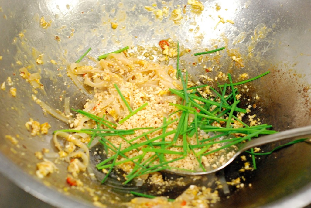 Pad thai (v procesu)
